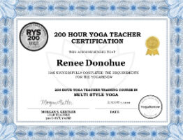 Renee Donohue 200 hour yoga instructor